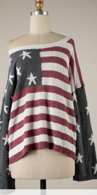 American Flag Light Knit Sweater